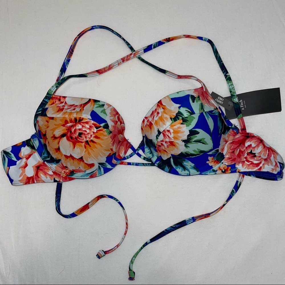 Abercrombie & Fitch Lightly Lined tie back bikini - floral print - 36B